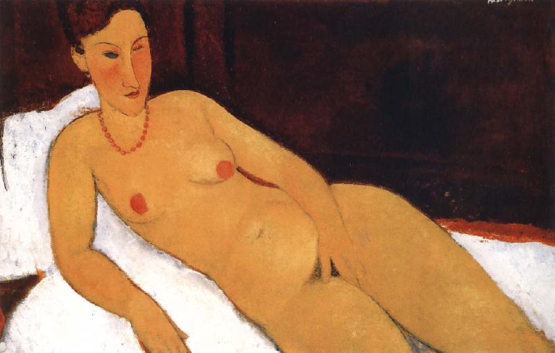 Amedeo Modigliani Nude with necklace
